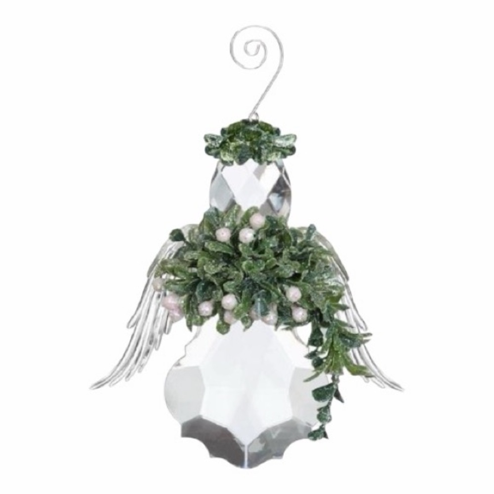 Ganz The Original Kissing Krystals Angel Ornament White Pearls Christmas Holiday